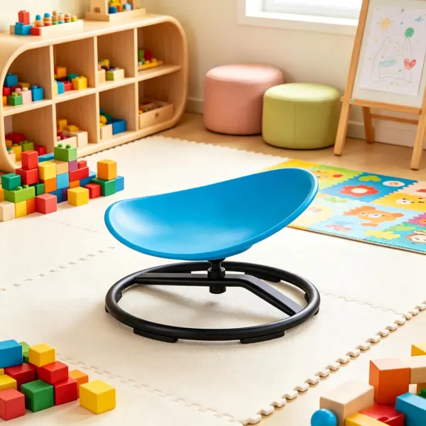 220 LBS Kids Swivel Chair, Sensory Spinning Chair With Non-Slip Metal Base For Balance & Focus Training