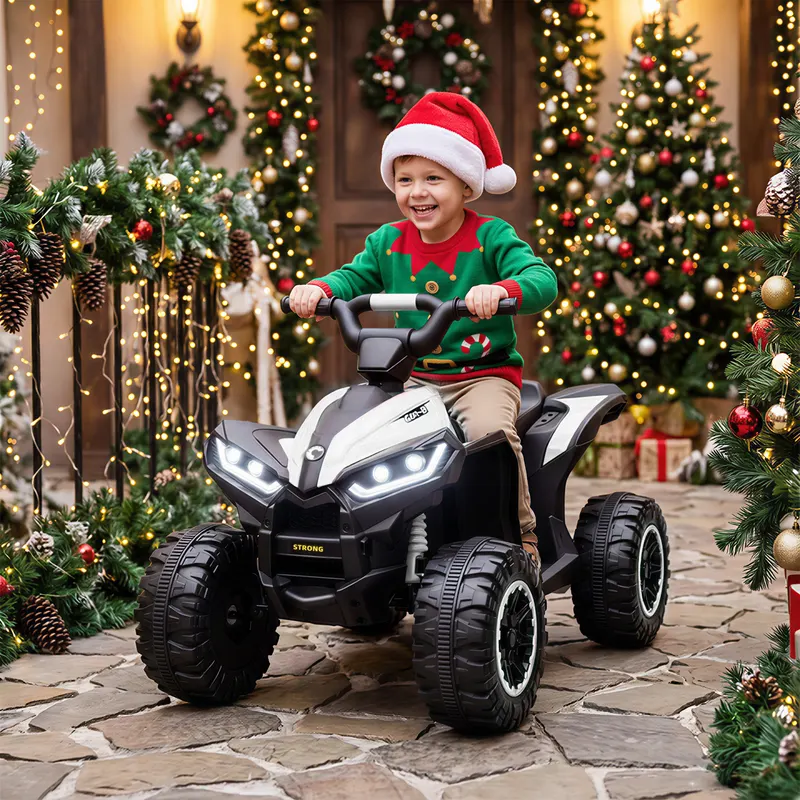 12V Kids ATV Quad Car with Forward & Backward Function, Four Wheeler for Kids with Wear-Resistant Wheels, Music, Up to 3.7 MPH, Electric Ride-on ATV for Toddlers Ages 3+ Years Old,