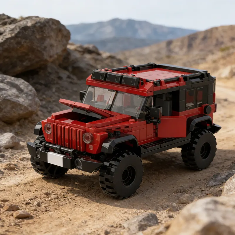 405PCS Red SUV Car Toy Building Set,Off-Road Car Building Bricks Building Blocks,DIY Vehicles For Kids And Adults