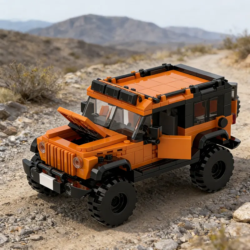 405PCS DIY Orange SUV Car Toy Building Set,Off-Road Car Building Bricks Building Blocks,DIY Vehicles For Kids And Adults