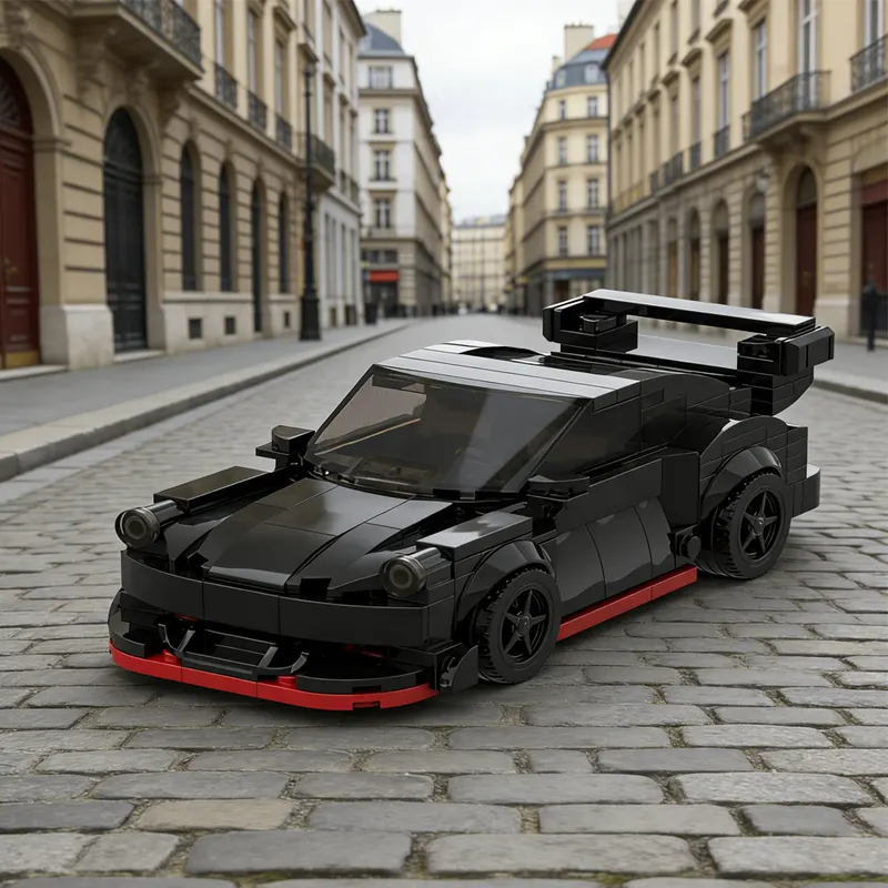 321PCS DIY Black Sports Car Building Blocks,Speed Champions Cars Toy Building Sets,City Racing Cars DIY Building Bricks For Kids And Adults